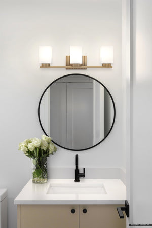 Urban Ambiance - Bath Light - UQL5451 Posh Indoor Bath Light, 7.25''H x 23''W x 6.5''D, Bronze Gold Finish, Valletta Collection - 
