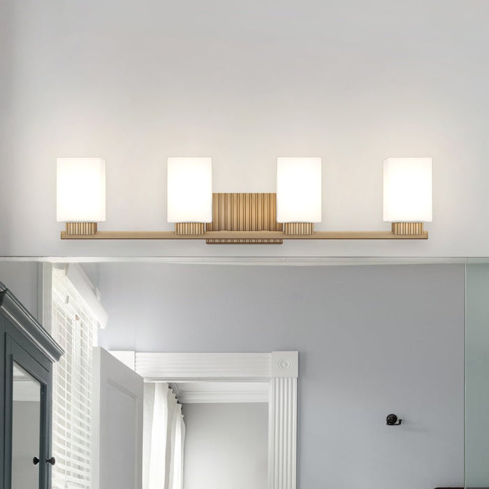 UQL5452 Posh Indoor Bath Light, 7.25''H x 32''W x 6.5''D, Bronze Gold Finish, Valletta Collection