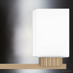 Urban Ambiance - Bath Light - UQL5452 Posh Indoor Bath Light, 7.25''H x 32''W x 6.5''D, Bronze Gold Finish, Valletta Collection - 