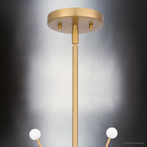 Urban Ambiance - Chandelier - UQL5460 Glam Indoor Chandelier, 24.5''H x 29''W x 29''D, Brushed Weathered Brass Finish, Belgrade Collection - 