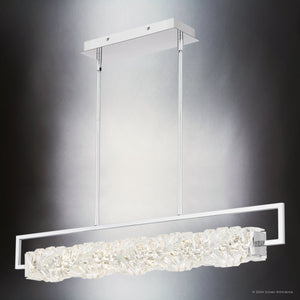 Urban Ambiance - Chandelier - UQL5480 Glam Indoor Chandelier, 7.25''H x 37.5''W x 5''D, Polished Chrome Finish, Gorton Collection - 