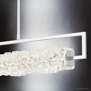 Urban Ambiance - Chandelier - UQL5480 Glam Indoor Chandelier, 7.25''H x 37.5''W x 5''D, Polished Chrome Finish, Gorton Collection - 