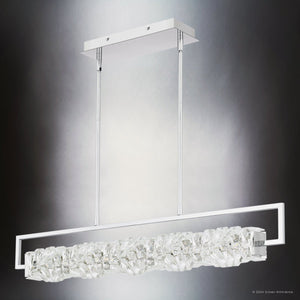 Urban Ambiance - Chandelier - UQL5480 Glam Indoor Chandelier, 7.25''H x 37.5''W x 5''D, Polished Chrome Finish, Gorton Collection - 