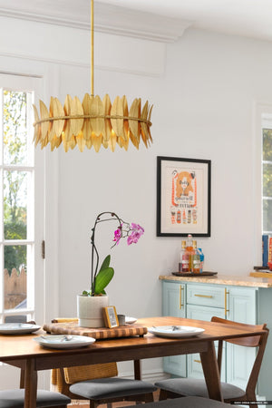 Urban Ambiance - Pendant - UQL5500 Eclectic Indoor Pendant, 8.75''H x 20.5''W x 20.5''D, Gold Leaf Finish, Cranston Collection - 