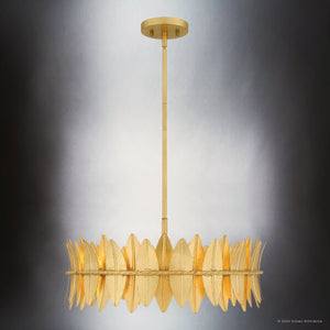 Urban Ambiance - Pendant - UQL5500 Eclectic Indoor Pendant, 8.75''H x 20.5''W x 20.5''D, Gold Leaf Finish, Cranston Collection - 