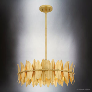 Urban Ambiance - Pendant - UQL5500 Eclectic Indoor Pendant, 8.75''H x 20.5''W x 20.5''D, Gold Leaf Finish, Cranston Collection - 