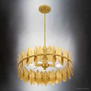 Urban Ambiance - Pendant - UQL5500 Eclectic Indoor Pendant, 8.75''H x 20.5''W x 20.5''D, Gold Leaf Finish, Cranston Collection - 