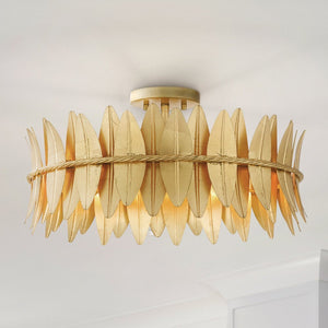 Urban Ambiance - Ceiling Light - UQL5502 Eclectic Indoor Ceiling Light, 9.5''H x 20.5''W x 20.5''D, Gold Leaf Finish, Cranston Collection -