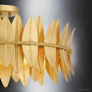 Urban Ambiance - Ceiling Light - UQL5502 Eclectic Indoor Ceiling Light, 9.5''H x 20.5''W x 20.5''D, Gold Leaf Finish, Cranston Collection - 