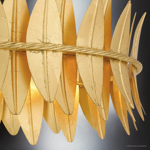 Urban Ambiance - Ceiling Light - UQL5502 Eclectic Indoor Ceiling Light, 9.5''H x 20.5''W x 20.5''D, Gold Leaf Finish, Cranston Collection - 