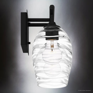 Urban Ambiance - Bath Light - UQL5510 Coastal Indoor Bath Light, 9.25''H x 15.00''W x 6.50''D, Matte Black Finish, Northbridge Collection - 
