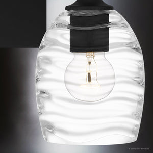 Urban Ambiance - Bath Light - UQL5510 Coastal Indoor Bath Light, 9.25''H x 15.00''W x 6.50''D, Matte Black Finish, Northbridge Collection - 