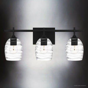 Urban Ambiance - Bath Light - UQL5511 Coastal Indoor Bath Light, 9.25''H x 22.00''W x 6.50''D, Matte Black Finish, Northbridge Collection - 