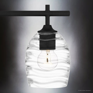 Urban Ambiance - Bath Light - UQL5511 Coastal Indoor Bath Light, 9.25''H x 22.00''W x 6.50''D, Matte Black Finish, Northbridge Collection - 