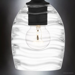 Urban Ambiance - Bath Light - UQL5511 Coastal Indoor Bath Light, 9.25''H x 22.00''W x 6.50''D, Matte Black Finish, Northbridge Collection - 