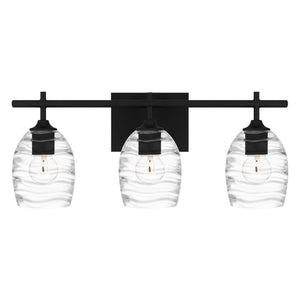 Urban Ambiance - Bath Light - UQL5511 Coastal Indoor Bath Light, 9.25''H x 22.00''W x 6.50''D, Matte Black Finish, Northbridge Collection - 