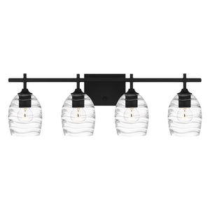 Urban Ambiance - Bath Light - UQL5512 Coastal Indoor Bath Light, 9.25''H x 29.00''W x 6.50''D, Matte Black Finish, Northbridge Collection - 