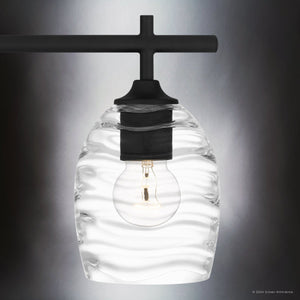 Urban Ambiance - Bath Light - UQL5512 Coastal Indoor Bath Light, 9.25''H x 29.00''W x 6.50''D, Matte Black Finish, Northbridge Collection - 