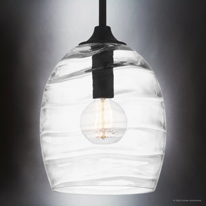 Urban Ambiance - Pendant - UQL5514 Contemporary Indoor Pendant, 13.5''H x 10''W x 10''D, Matte Black Finish, Northbridge Collection - 
