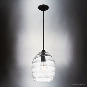 Urban Ambiance - Pendant - UQL5514 Contemporary Indoor Pendant, 13.5''H x 10''W x 10''D, Matte Black Finish, Northbridge Collection - 