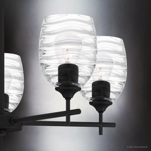 Urban Ambiance - Chandelier - UQL5515 Contemporary Indoor Chandelier, 9.25''H x 25''W x 25''D, Matte Black Finish, Northbridge Collection - 