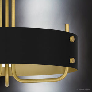 Urban Ambiance - Ceiling Light - UQL5521 Cosmopolitan Indoor Ceiling Light, 12''H x 17''W x 17''D, Aged Brass Finish, Alston Collection - 