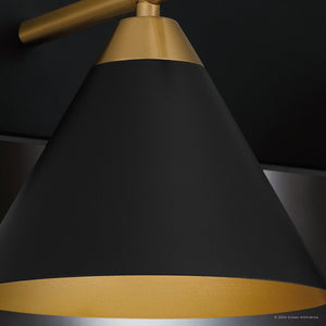 Urban Ambiance - Bath Light - UQL5540 Modern Indoor Bath Light, 8.75''H x 17.75''W x 9.5''D, Matte Black Finish, Kiel Collection - 
