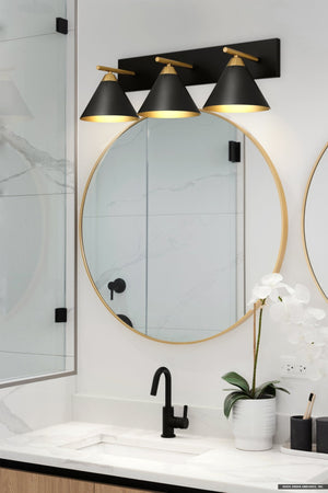Urban Ambiance - Bath Light - UQL5541 Modern Indoor Bath Light, 8.75''H x 27.5''W x 9.5''D, Matte Black Finish, Kiel Collection - 