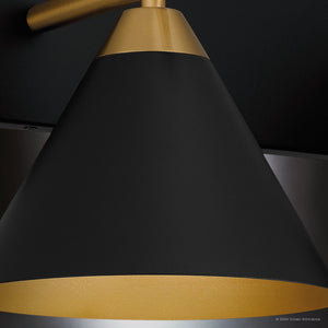 Urban Ambiance - Bath Light - UQL5541 Modern Indoor Bath Light, 8.75''H x 27.5''W x 9.5''D, Matte Black Finish, Kiel Collection - 
