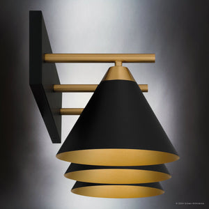 Urban Ambiance - Bath Light - UQL5541 Modern Indoor Bath Light, 8.75''H x 27.5''W x 9.5''D, Matte Black Finish, Kiel Collection - 