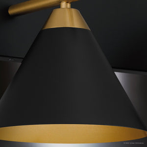 Urban Ambiance - Bath Light - UQL5542 Modern Indoor Bath Light, 8.75''H x 37.5''W x 9.5''D, Matte Black Finish, Kiel Collection - 