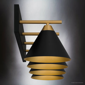 Urban Ambiance - Bath Light - UQL5542 Modern Indoor Bath Light, 8.75''H x 37.5''W x 9.5''D, Matte Black Finish, Kiel Collection - 