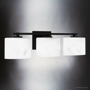 Urban Ambiance - Bath Light - UQL5551 Contemporary Indoor Bath Light, 6.25''H x 24''W x 5.25''D, Matte Black Finish, Nowra Collection - 