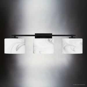 Urban Ambiance - Bath Light - UQL5551 Contemporary Indoor Bath Light, 6.25''H x 24''W x 5.25''D, Matte Black Finish, Nowra Collection - 