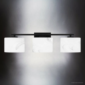 Urban Ambiance - Bath Light - UQL5551 Contemporary Indoor Bath Light, 6.25''H x 24''W x 5.25''D, Matte Black Finish, Nowra Collection - 