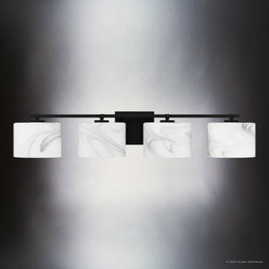 Urban Ambiance - Bath Light - UQL5552 Contemporary Indoor Bath Light, 6.25''H x 32.75''W x 5.25''D, Matte Black Finish, Nowra Collection - 