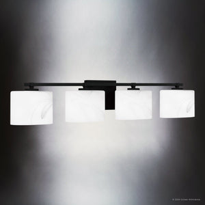 Urban Ambiance - Bath Light - UQL5552 Contemporary Indoor Bath Light, 6.25''H x 32.75''W x 5.25''D, Matte Black Finish, Nowra Collection - 