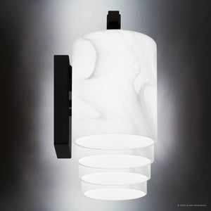 Urban Ambiance - Bath Light - UQL5552 Contemporary Indoor Bath Light, 6.25''H x 32.75''W x 5.25''D, Matte Black Finish, Nowra Collection - 