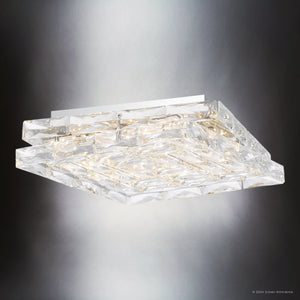 Urban Ambiance - Ceiling Light - UQL5560 Contemporary Indoor Ceiling Light, 3.25''H x 14.75''W x 14.75''D, Polished Chrome Finish, Lafayette Collection - 