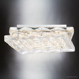 Urban Ambiance - Ceiling Light - UQL5560 Contemporary Indoor Ceiling Light, 3.25''H x 14.75''W x 14.75''D, Polished Chrome Finish, Lafayette Collection - 