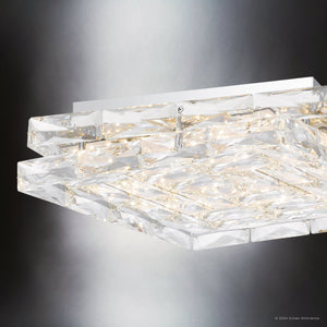 Urban Ambiance - Ceiling Light - UQL5560 Contemporary Indoor Ceiling Light, 3.25''H x 14.75''W x 14.75''D, Polished Chrome Finish, Lafayette Collection - 