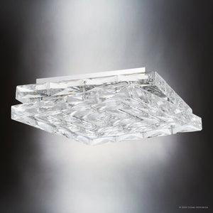 Urban Ambiance - Ceiling Light - UQL5560 Contemporary Indoor Ceiling Light, 3.25''H x 14.75''W x 14.75''D, Polished Chrome Finish, Lafayette Collection - 