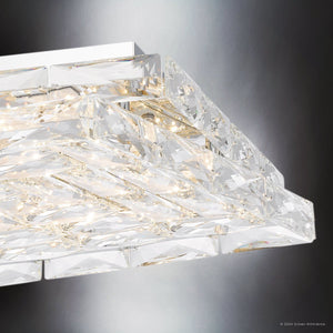 Urban Ambiance - Ceiling Light - UQL5560 Contemporary Indoor Ceiling Light, 3.25''H x 14.75''W x 14.75''D, Polished Chrome Finish, Lafayette Collection - 