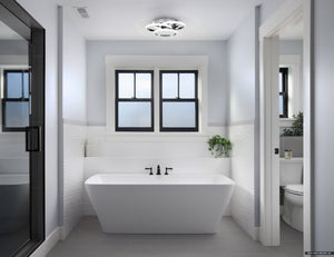 Urban Ambiance - Ceiling Light - UQL5571 Minimalist Indoor Ceiling Light, 4''H x 16''W x 16''D, Polished Chrome Finish, Hawthorn Collection - 