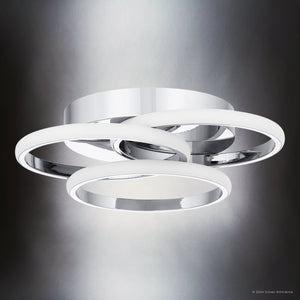Urban Ambiance - Ceiling Light - UQL5571 Minimalist Indoor Ceiling Light, 4''H x 16''W x 16''D, Polished Chrome Finish, Hawthorn Collection - 