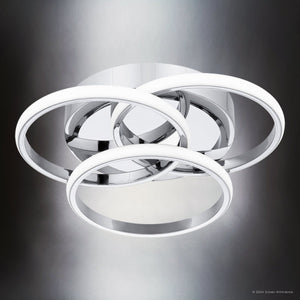 Urban Ambiance - Ceiling Light - UQL5571 Minimalist Indoor Ceiling Light, 4''H x 16''W x 16''D, Polished Chrome Finish, Hawthorn Collection - 