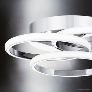 Urban Ambiance - Ceiling Light - UQL5571 Minimalist Indoor Ceiling Light, 4''H x 16''W x 16''D, Polished Chrome Finish, Hawthorn Collection - 