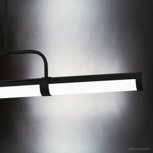 Urban Ambiance - Chandelier - UQL5580 Mid - Century Modern Indoor Chandelier, 7.5''H x 42''W x 2.5''D, Matte Black Finish, Gosford Collection - 