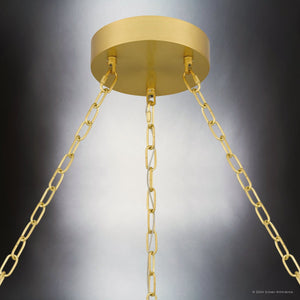 Urban Ambiance - Pendant - UQL5590 Contemporary Indoor Pendant, 14.25''H x 27.5''W x 27.5''D, Antique Brass Finish, Whitby Collection - 
