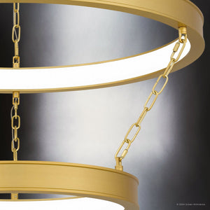 Urban Ambiance - Pendant - UQL5590 Contemporary Indoor Pendant, 14.25''H x 27.5''W x 27.5''D, Antique Brass Finish, Whitby Collection - 